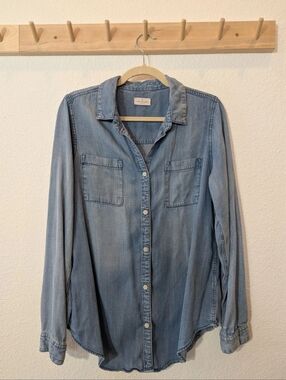 Thread & Supply Lyocell Light Blue Denim Shirt Jacket Tunic
